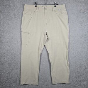Simms Pants Mens Size 35x25 Beige Khaki Cargo Fishing Stretch Slim Fit Hiking